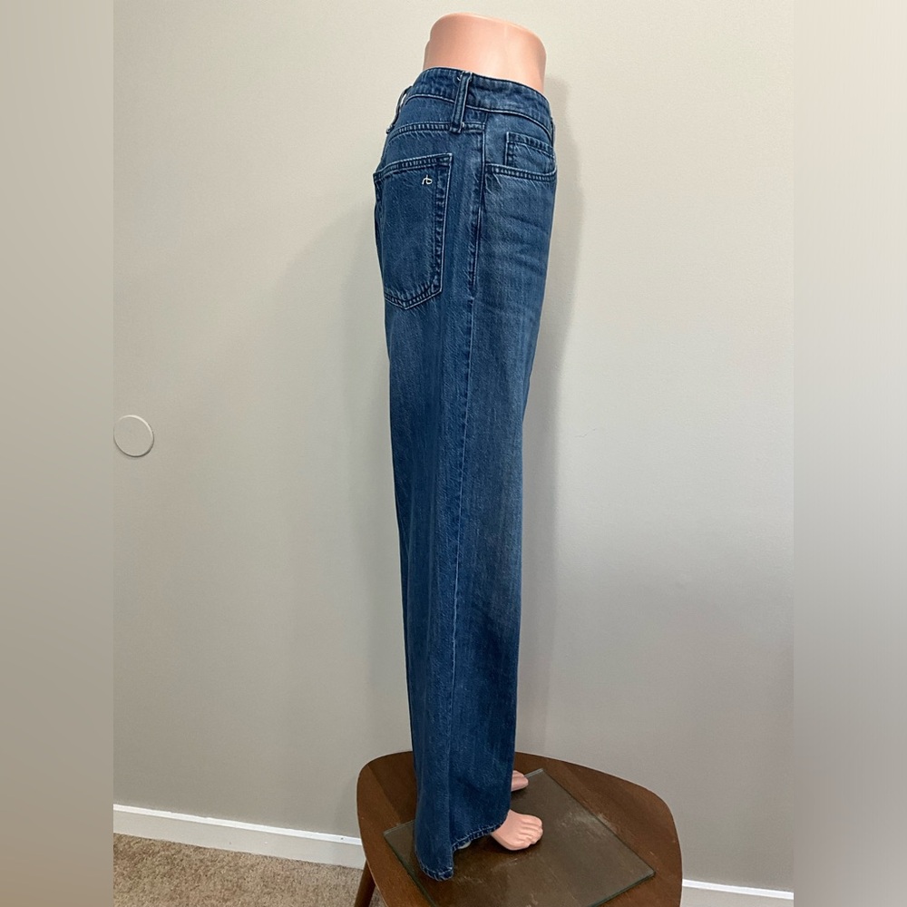 RAG & BONE Lori Mid Rise Wide Leg Jeans Blue Size 26 - Picture 5 of 11